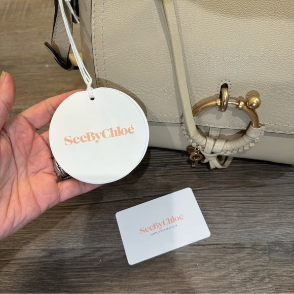 See By Chloe Joan Small Hobo Leather Handbag Cement Beige - Picture 4 of 16